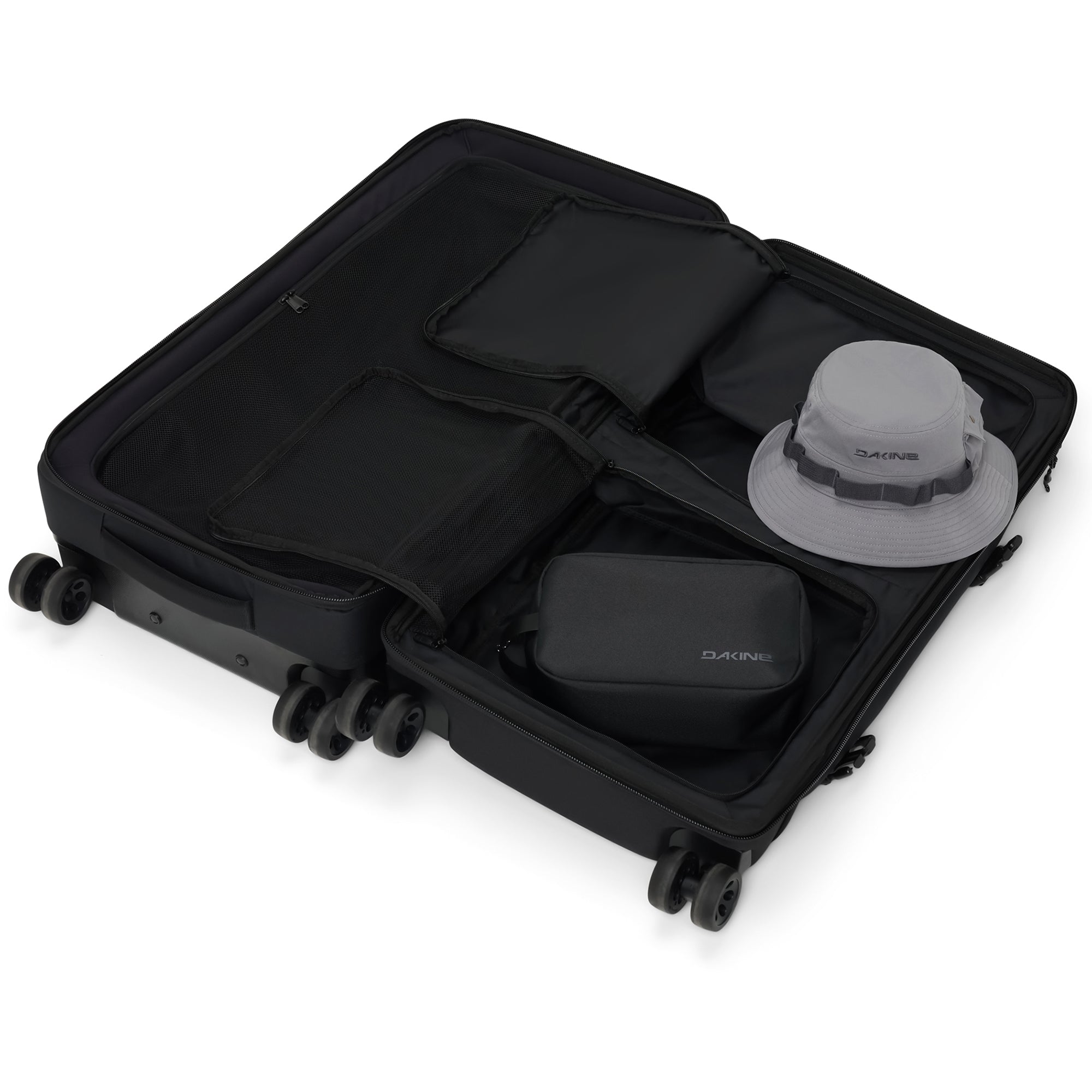 87L Black Split 4 Wheel Rolling Luggage - Durable Spinner Suitcase for Travel, Business Trips & Airplane Carry-On