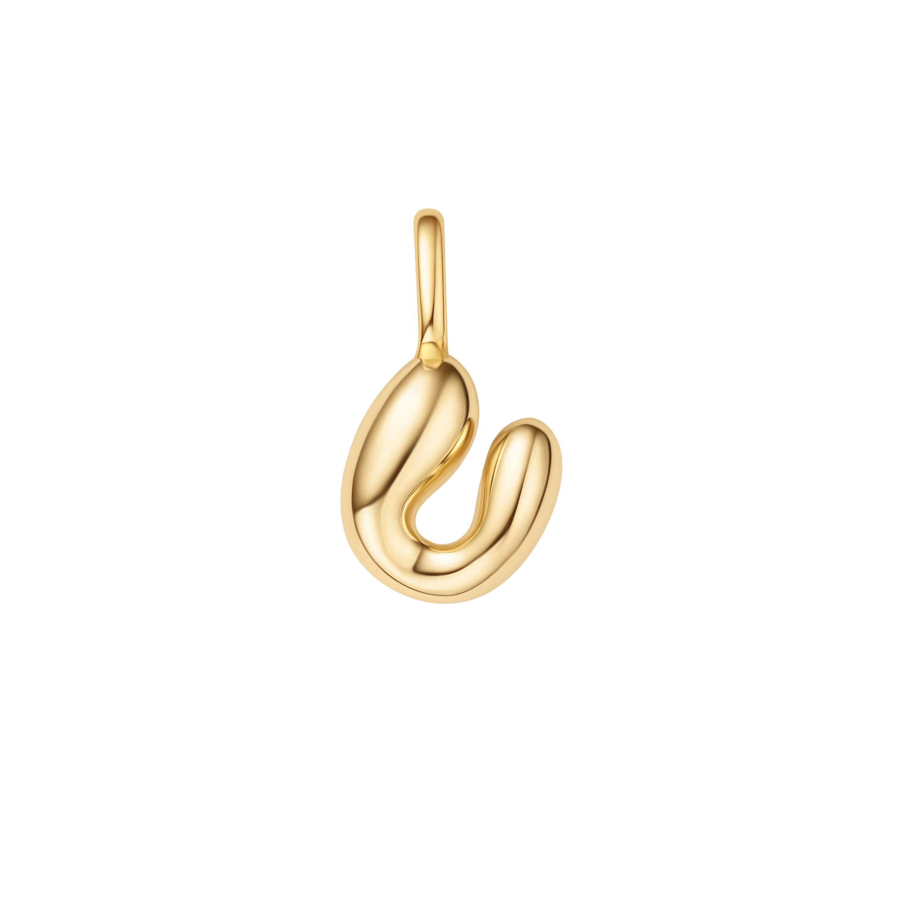 14K Gold U Letter Charm Pendant Necklace for Women - Elegant Initial Jewelry Gift for Birthday, Anniversary & Valentine's Day | Perfect for Layering, Everyday Wear & Special Occasions