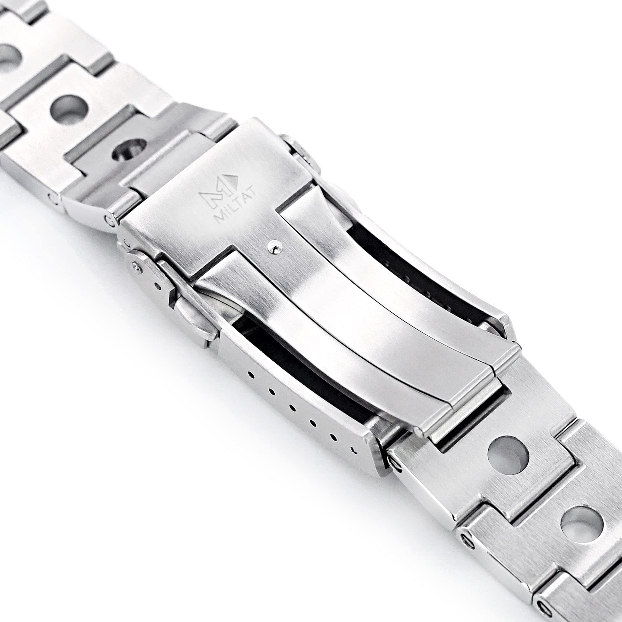 Premium 22mm Stainless Steel Watch Band for Seiko SKX007 SKX009 SKX011 7002 - Heavy Duty V-Clasp Replacement Strap - Durable Metal Bracelet for Diving, Swimming & Outdoor Activities