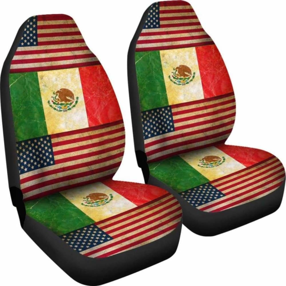 USA Mexico Flag Car Seat Cover - Durable & Stylish Universal Fit for Cars, Trucks & SUVs - Perfect for Sports Fans, Patriotic Decor & Road Trips