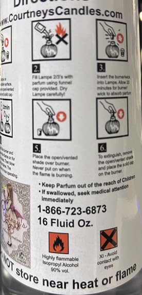 Courtney's Candles Fragrance Lamp Oils - 16oz Clean Cotton Scent | Premium Home Aromatherapy Oil for Relaxation & Stress Relief | Perfect for Bedrooms, Living Rooms & Office Spaces