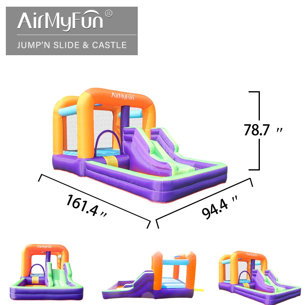 **AirMyFun Inflatable Bounce House with Slide & Ball Pit for Kids Ages 5-12 – Outdoor Garden Play, Birthday Parties & Backyard Fun**
