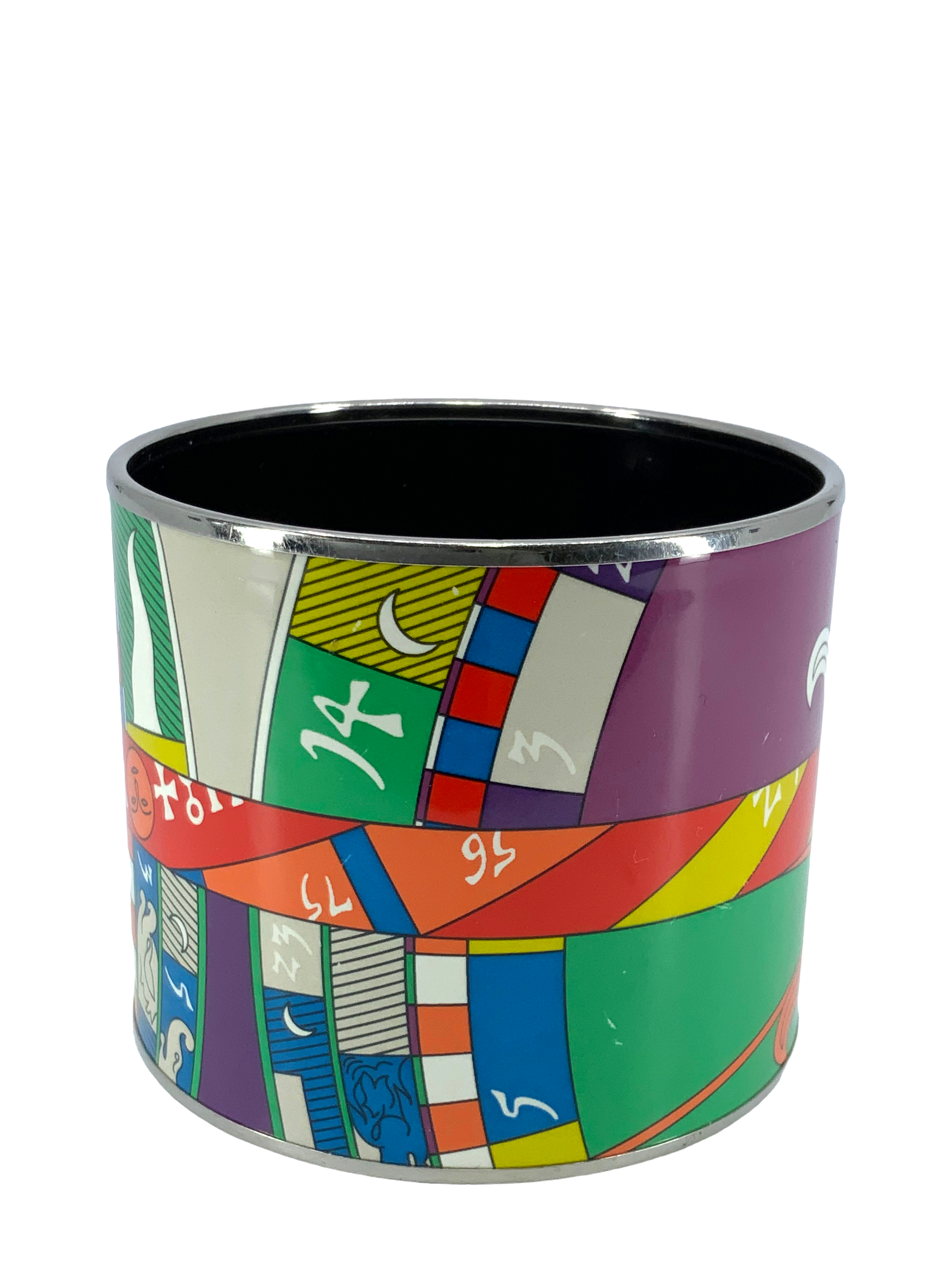 Hermes Astrologie Extra Wide Printed Enamel Bracelet - 65mm Zodiac Sign Cuff Bracelet for Women | Luxury Fashion Jewelry Gift for Birthday, Anniversary & Special Occasions