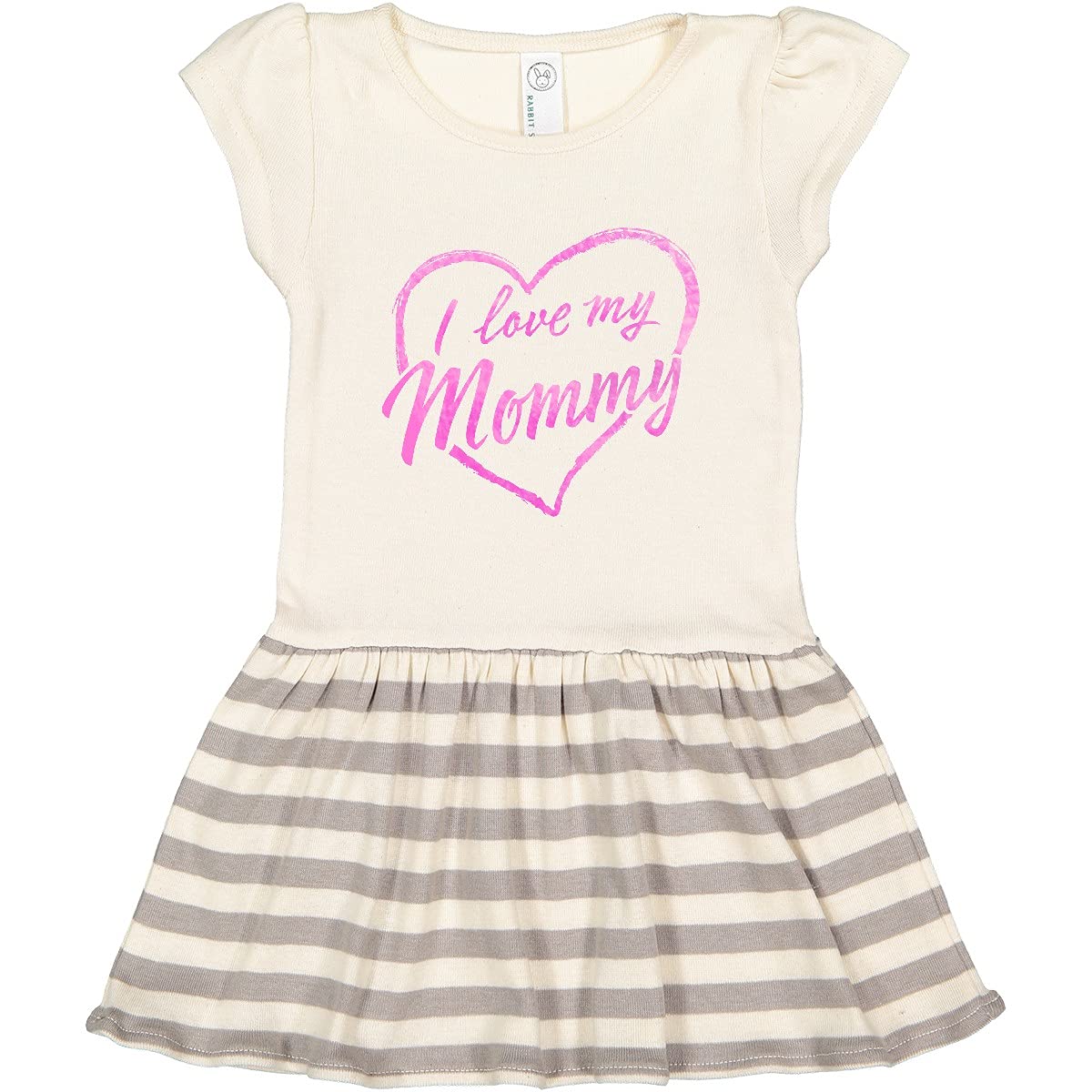 Inktastic I Love My Mommy Pink Chalk Heart Toddler Dress - Cute Baby Girl Outfit for Mother's Day, Birthday & Family Photos