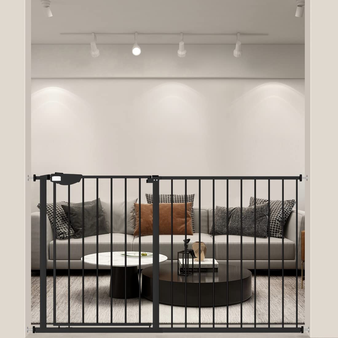 WAOWAO Triple Lock Baby Gate - Extra Wide 53.93-57.87