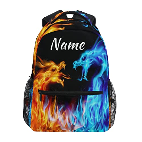 Blue and Red Fiery Dragons