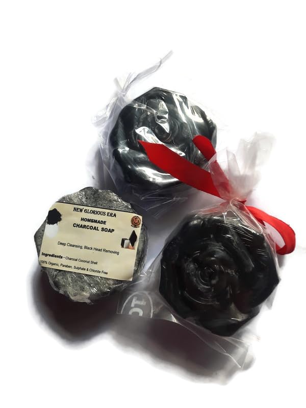 Organic Activated Charcoal Soap for Men & Women - Deep Cleansing, Anti-Pollution, Skin Brightening & Rejuvenating | Improves Skin Tone & Texture - Perfect for Acne-Prone Skin & Daily Detox