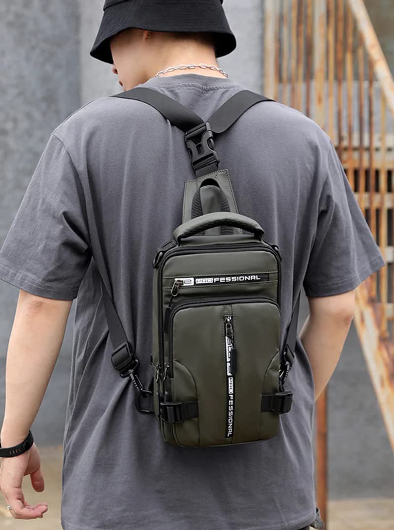 Shrux Waterproof Sling Backpack - USB Charging for Travel & Gym