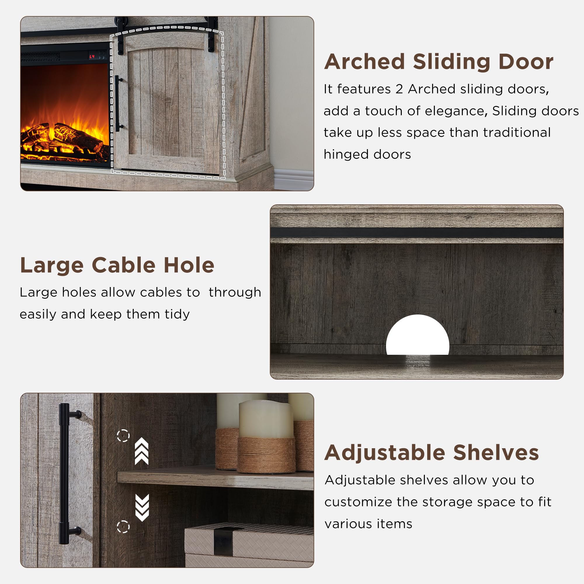 Farmhouse TV Stand for 70+ Inch TV - 33