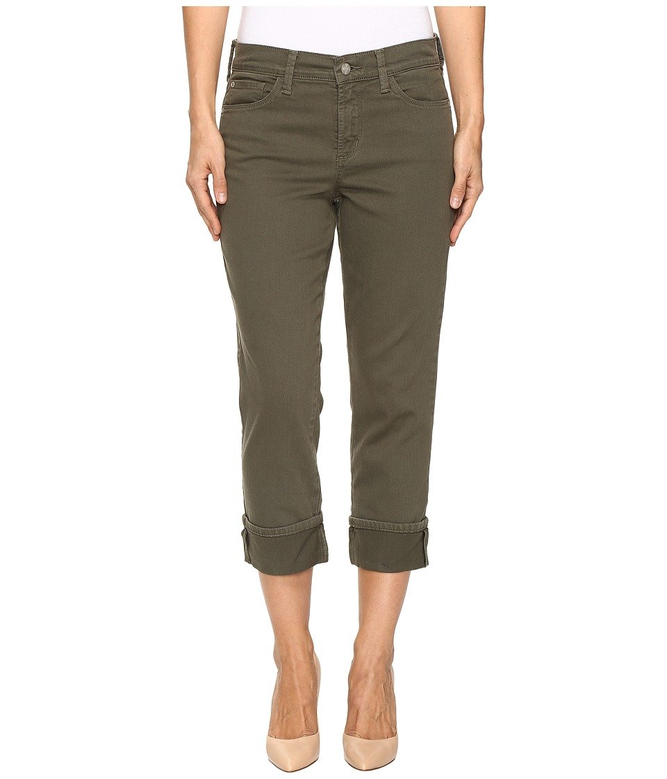 NYDJ Women's Petite Dayla Wide Cuff Capri Jeans - Colored Bull Denim Stretch Pants for Casual Wear & Summer Outfits