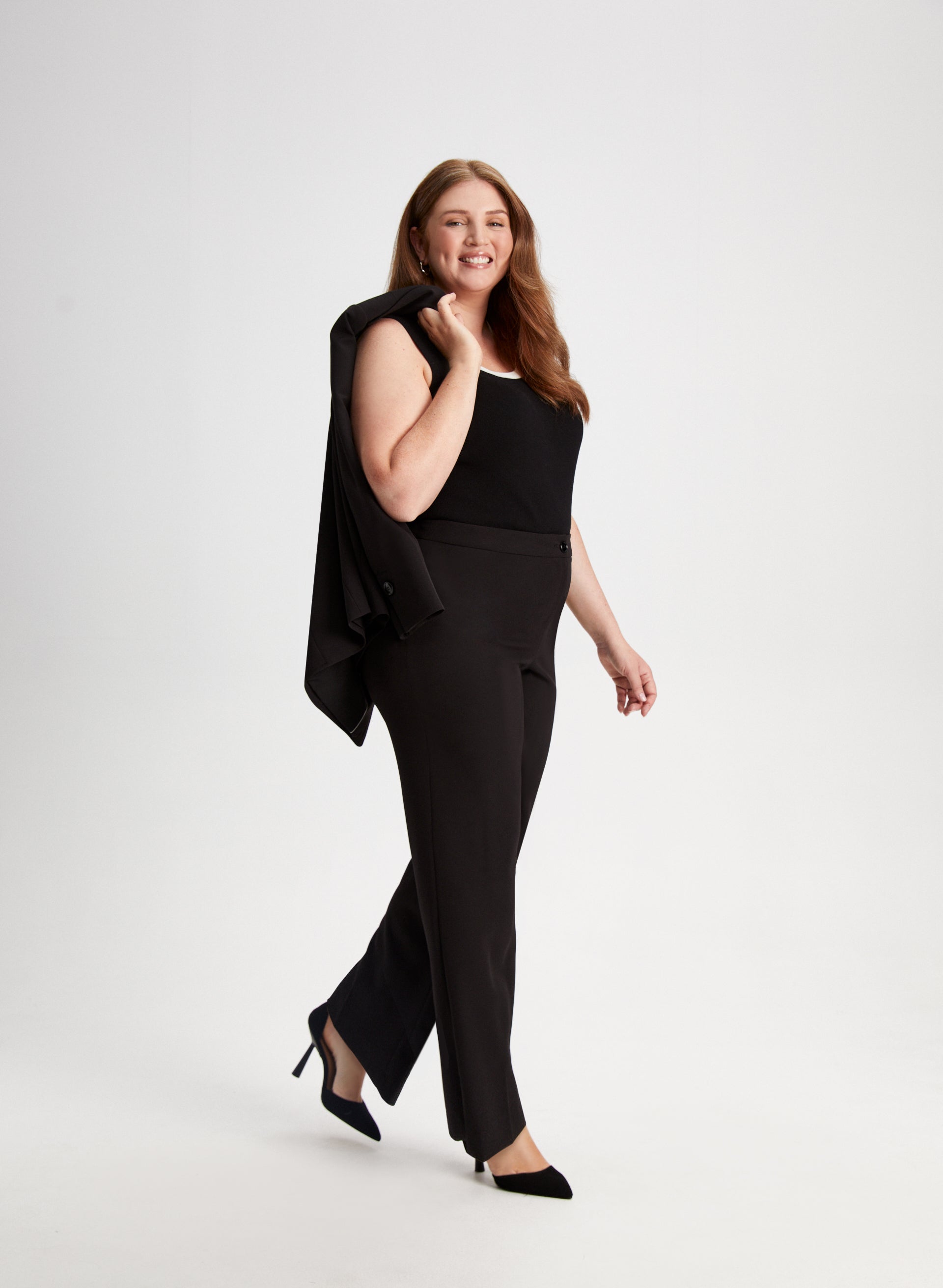 Emma Women's Straight Leg Pants - Comfortable Stretch Work Pants for Office & Business Casual Wear