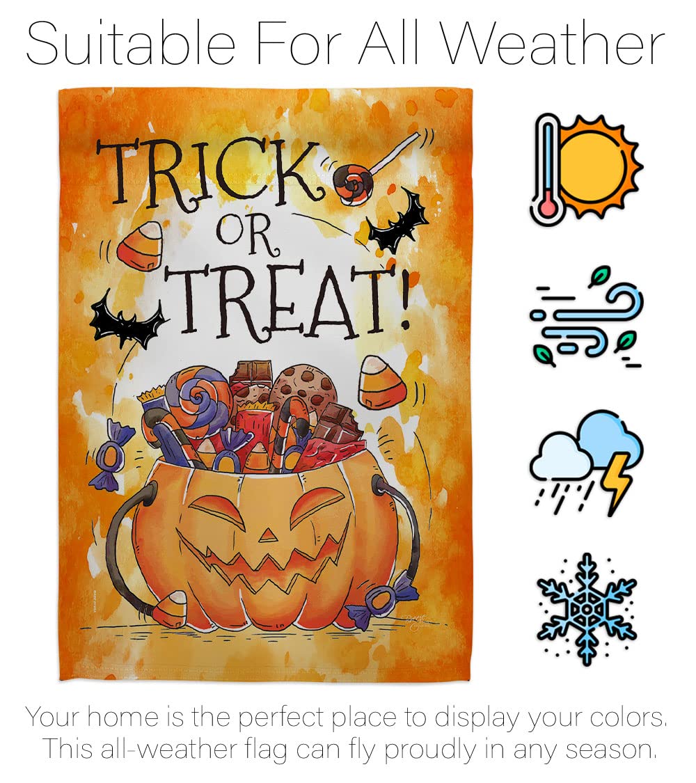 Halloween Garden Flag - Trick or Treat Decor for Fall