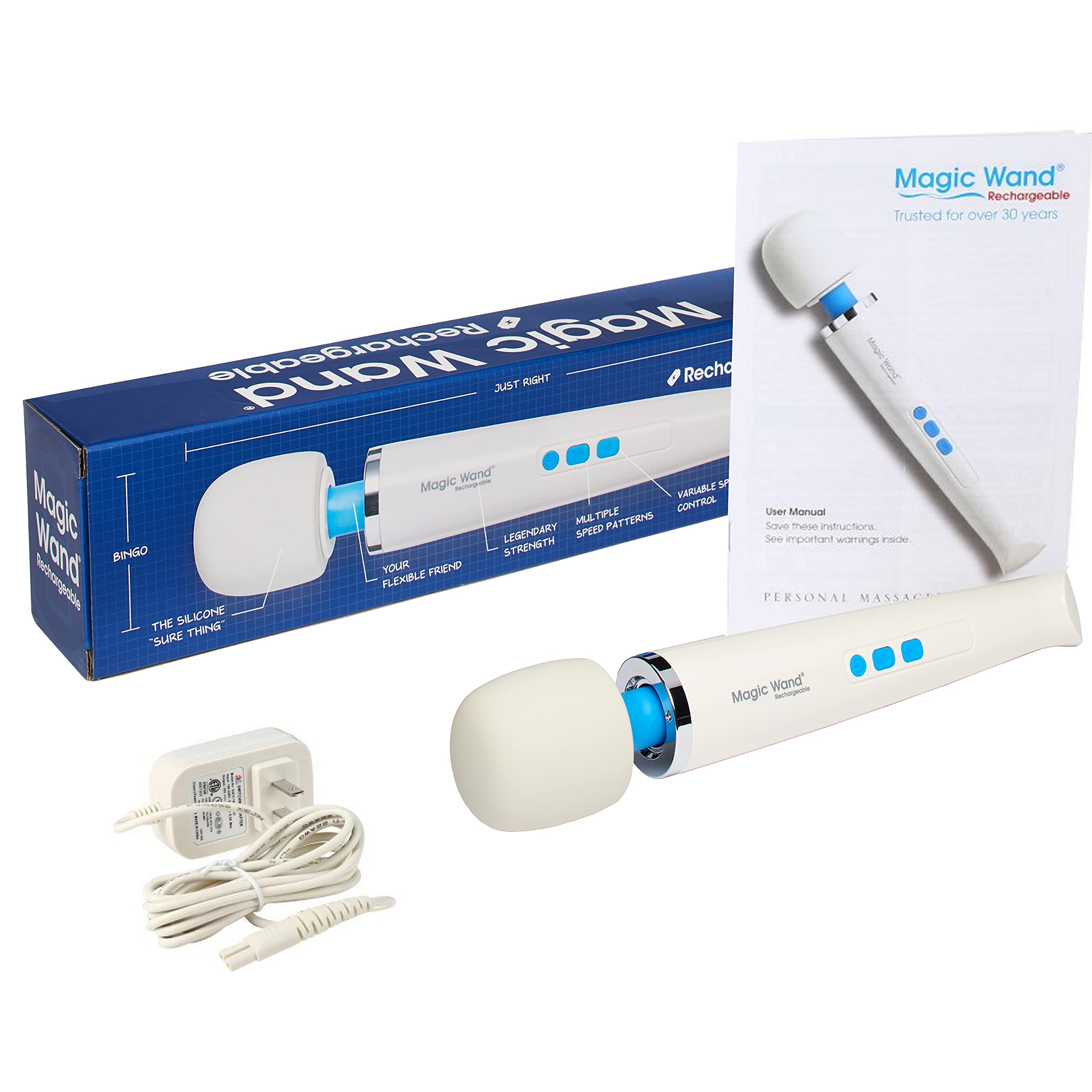 IntiMD Magic Wand Rechargeable Cordless Personal Massager - Viva Kit with Therapeutic Massage & 8oz Moisturizing Lotion for Muscle Relaxation - Perfect for Home Spa, Back Pain Relief & Couples Massage