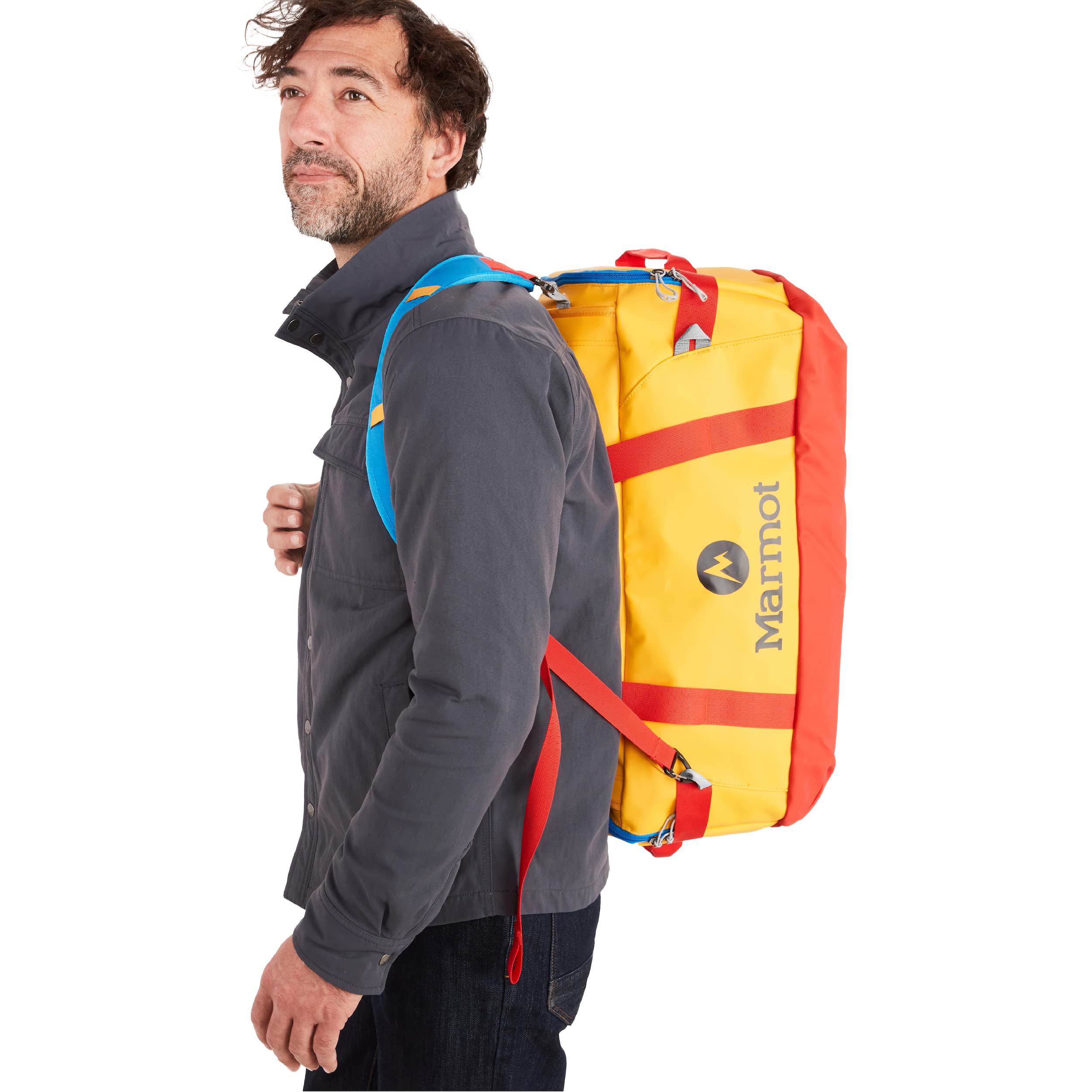 Marmot Unisex Long Hauler Travel Duffel Bag - 50L Weather-Resistant Durable Carry-On Luggage for Camping, Hiking & Gym | Solar/Shetland Color | Medium Size