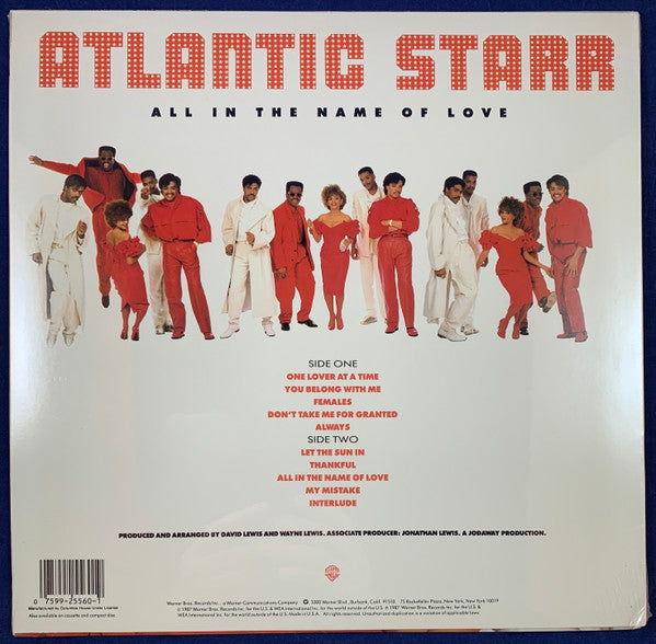 Atlantic Starr - All In The Name Of Love Vinyl LP Album (NM/Mint Condition) | Rare Club Edition | Perfect for Collectors & Soul Music Lovers