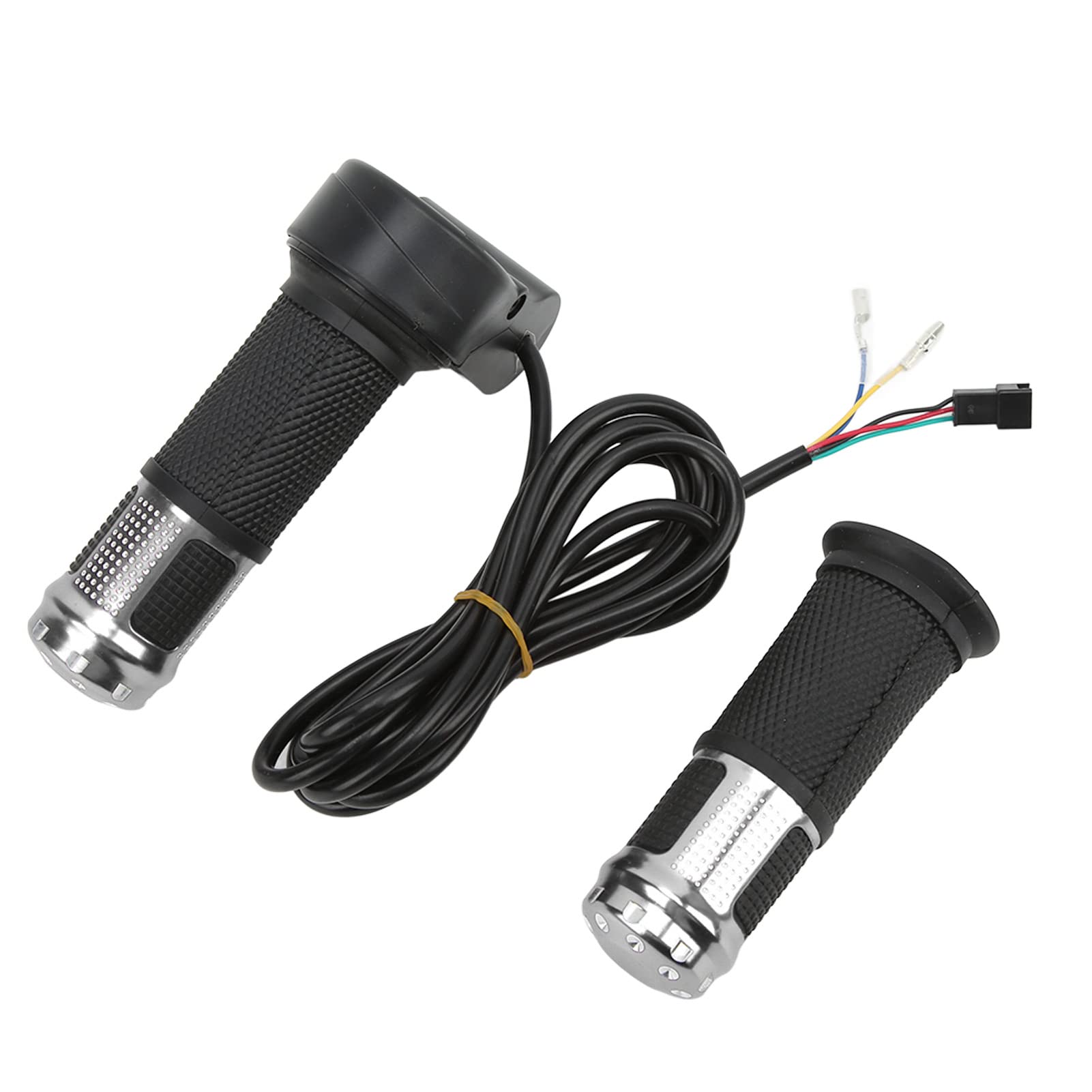 Universal 5-Wire Linear Hall Bike Throttle Handle - Automatic Identification for Electric Scooters & E-Bikes (Silver) | Perfect for Commuting, Off-Road Adventures & Urban Transportation