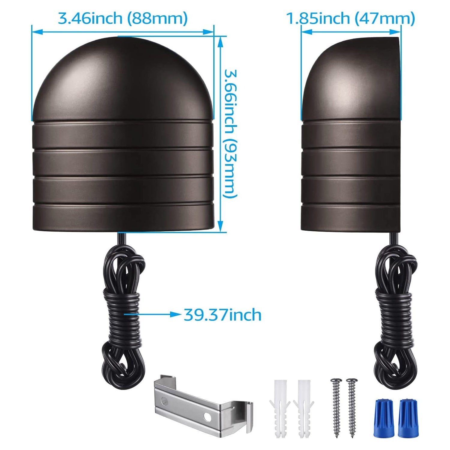 12 Pack 5W Low Voltage 3000K Warm White Integrated LED Outdoor Fence Deck Down Lights - 12V LED Step Patio Landscape Lighting for Garden, Pathway, and Poolside Illumination