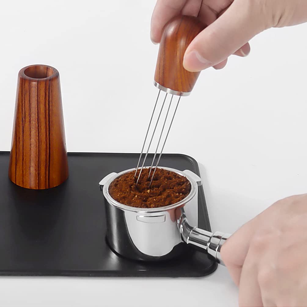 Premium Espresso Coffee Needle Distributor - Barista WDT Tool with Stainless Steel Needles & Natural Wood Handle - Essential Coffee Tamper Accessory for Perfect Espresso Extraction - Ideal for Home Baristas & Coffee Shops