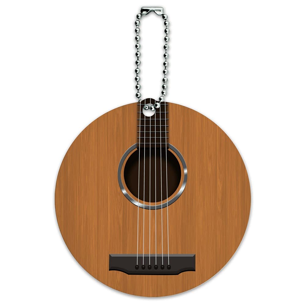 Premium Acoustic Guitar Strings with Round Luggage ID Tag - Durable Suitcase & Carry-On Accessories for Travelers | Perfect for Musicians on the Go