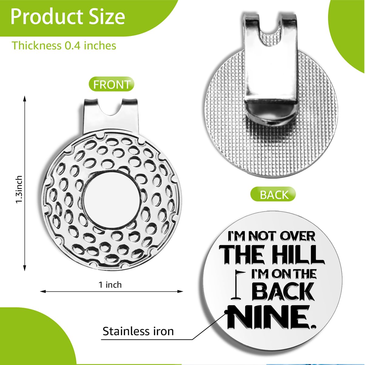 Funny Golf Ball Markers with Hat Clip - Golf Gifts for Men, Dad, Husband & Grandpa - Perfect for Birthday, Retirement & Golf Lovers - Great for Golf Tournaments, Practice & Casual Play