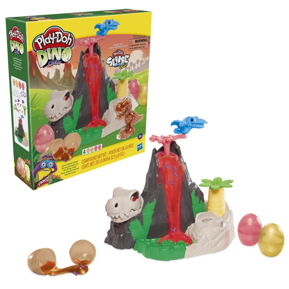 Play-Doh Dino Island Playset - Hasbro Collectible Dinosaur Toys for Kids, Creative Modeling Clay Kit with 10 Colors - Fun STEM Learning & Pretend Play for Ages 3+ (Birthday Gifts, Classroom Activities)