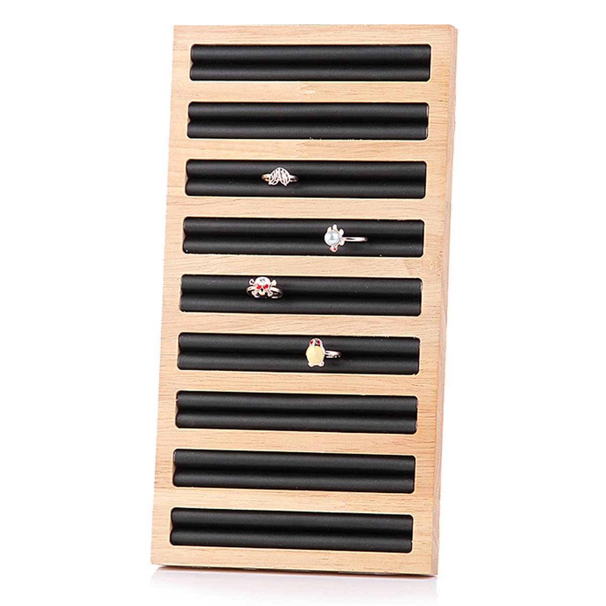 JIBIACB Bamboo Jewelry Organizer Box - Elegant Ring & Earring Storage Tray for Women, Perfect Gift for Girls - Ideal for Bedroom, Bathroom & Travel Accessories Organization