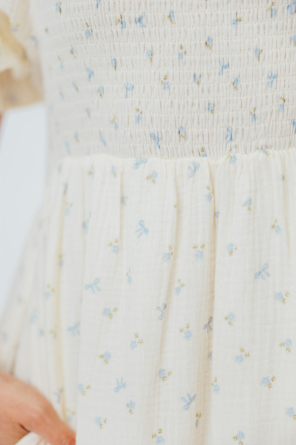 Livvy 100% Cotton Maxi Dress - Petite Blue Floral Print, Women's Summer Casual Dress for Beach, Vacation & Outdoor Activities