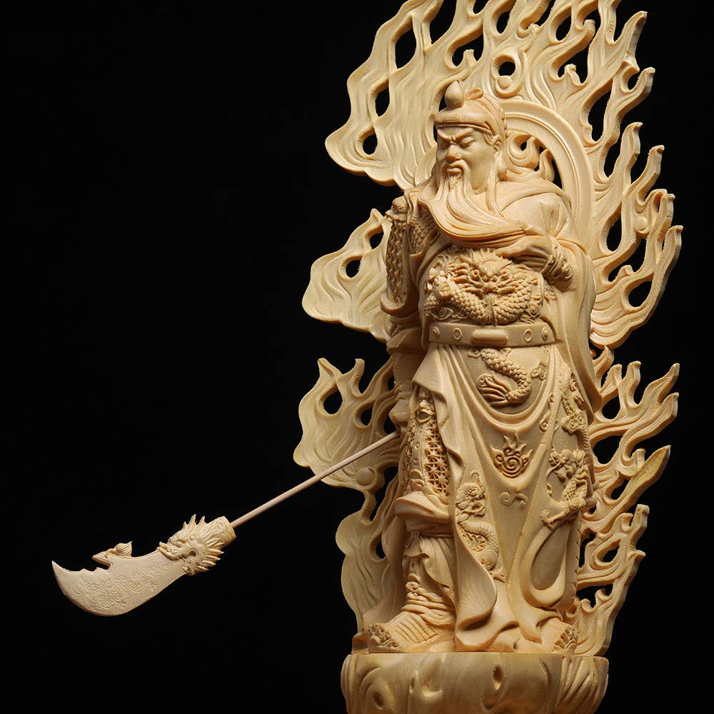 Chinese Guan Gong Statue for Wealth & Luck - Feng Shui Home Office Decor, Tabletop Ornament (H26cm) | Perfect Gift for Business Success & Prosperity | Ideal for Office Desk, Living Room, or Meditation Space