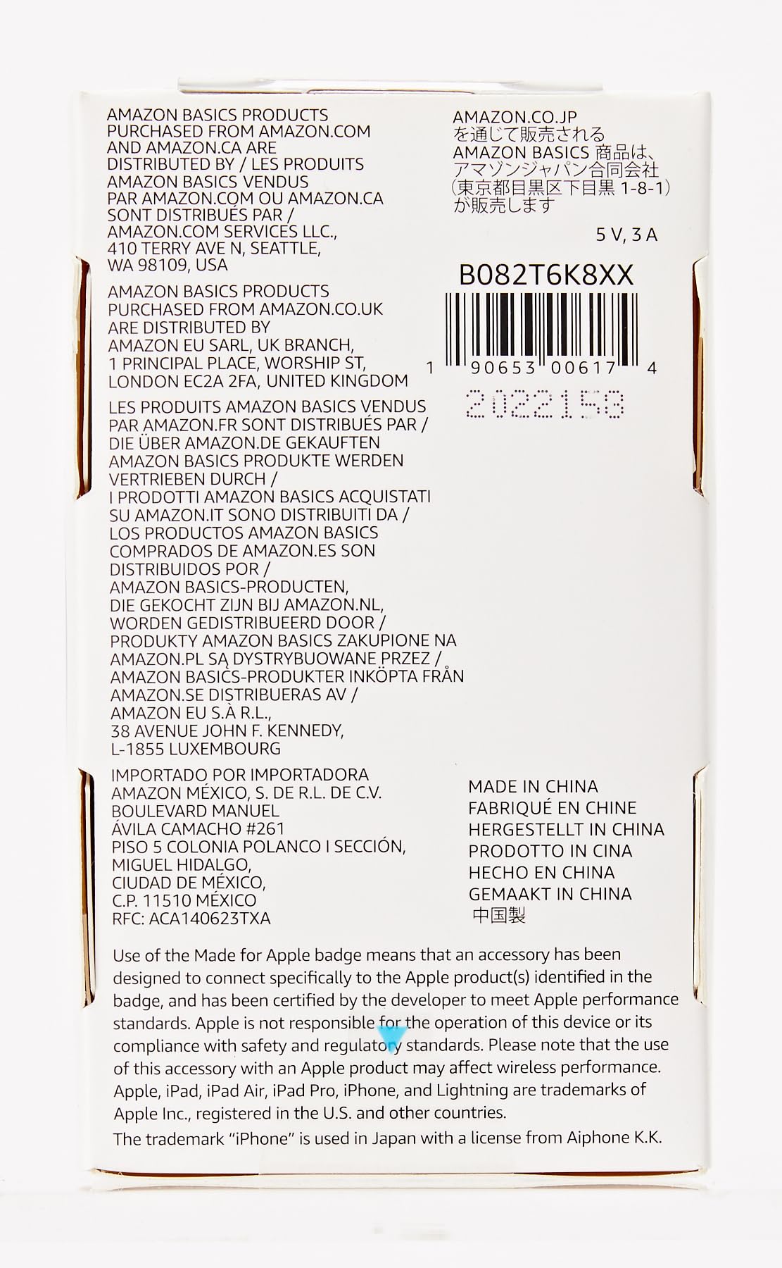 Amazon Basics MFi Certified USB-A to Lightning Cable (6ft, White) - Fast Charging Cord for iPhone 14/13/12/11/X/Xs/Pro/Max/Plus & iPad - Perfect for Home, Office & Travel Charging