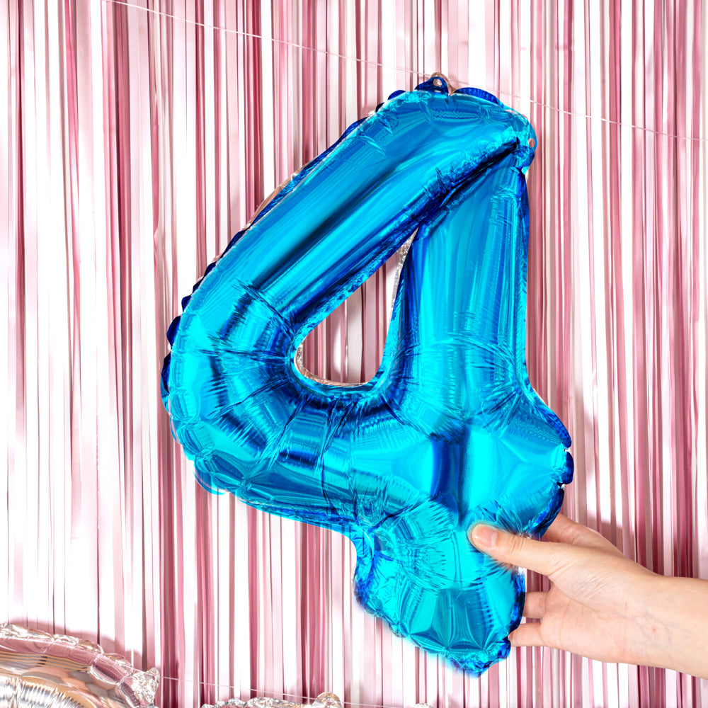 Balloonify Blue Mylar Number 4 Balloon - 16 Inch - 1 Count Box - Perfect for Birthday Parties, Baby Showers & Anniversary Celebrations