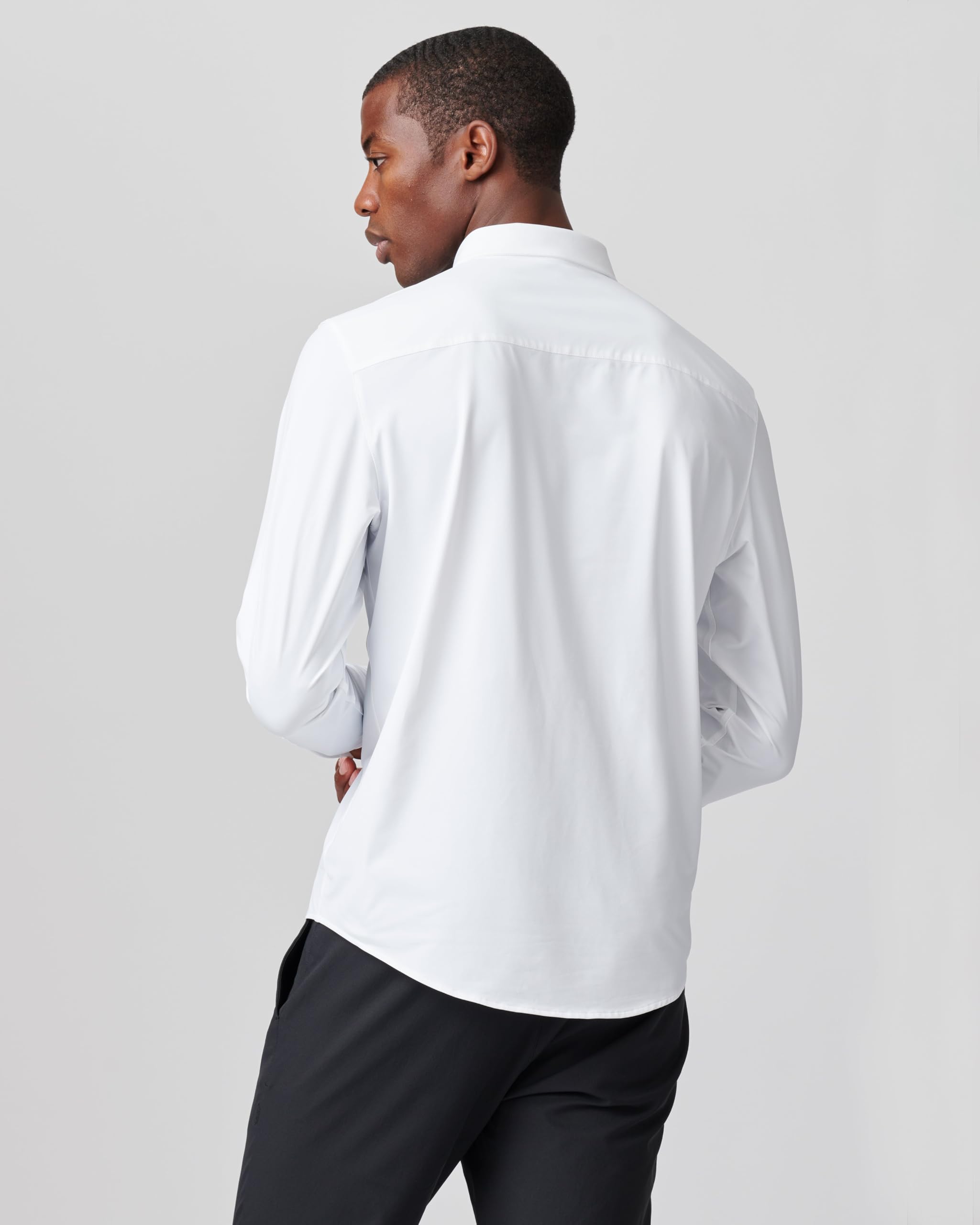 Rhone Men's Commuter Performance Dress Shirt - Wrinkle Resistant, Machine Washable Slim Fit Button Down for Work & Travel | Office Wear & Business Casual Attire
