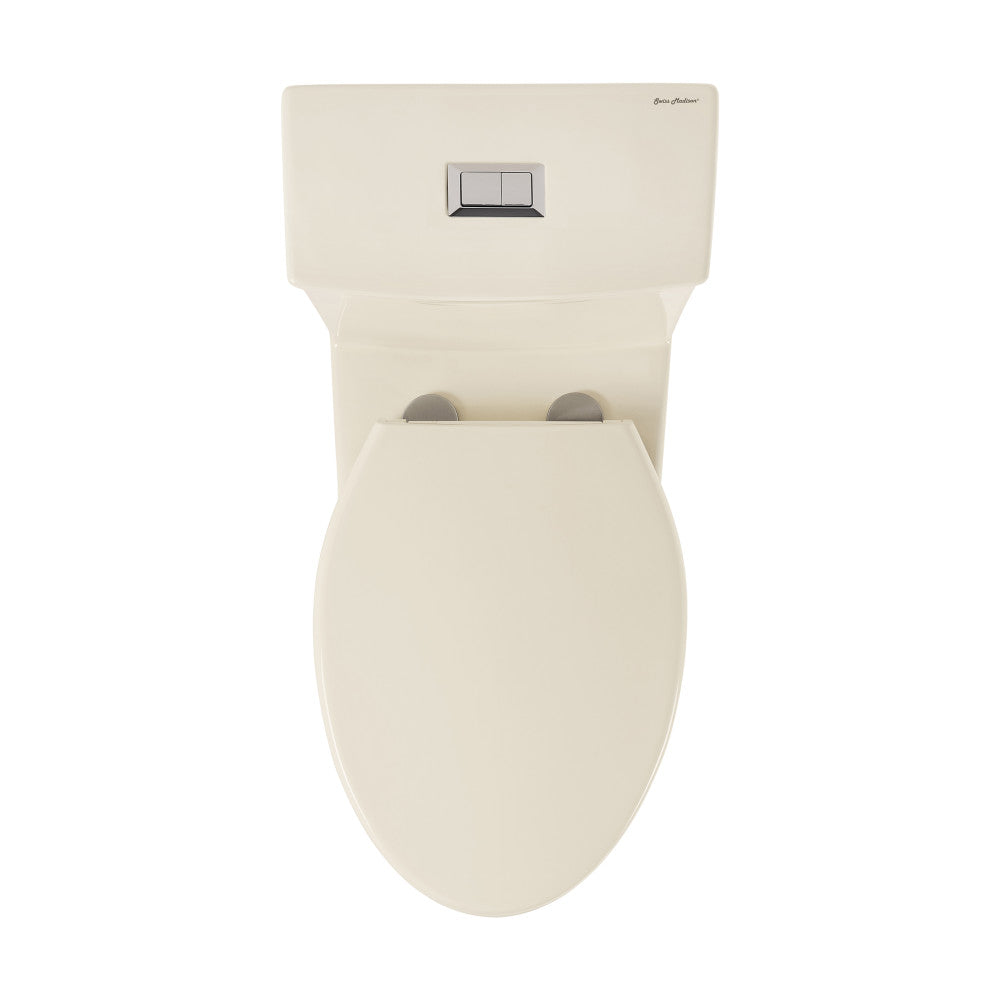 Classe One Piece 12-Inch Rough-In 1.1/1.6 GPF Dual Flush Elongated Toilet in Glossy Bisque - Water Efficient Bathroom Solution for Modern Homes