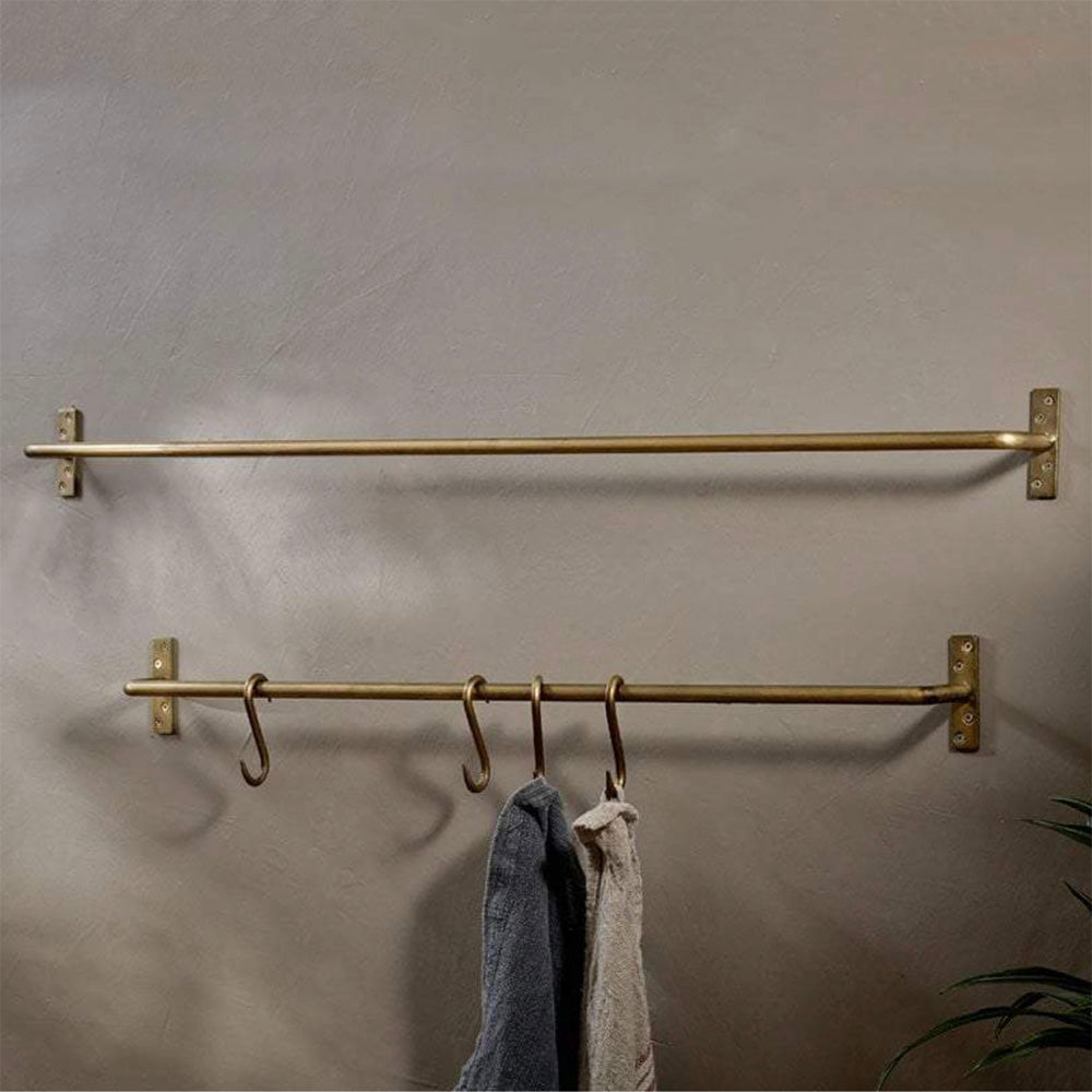 Brass Laila Hanging Rail - Elegant Wall-Mounted Clothes Rack for Bedroom, Bathroom & Entryway Organization