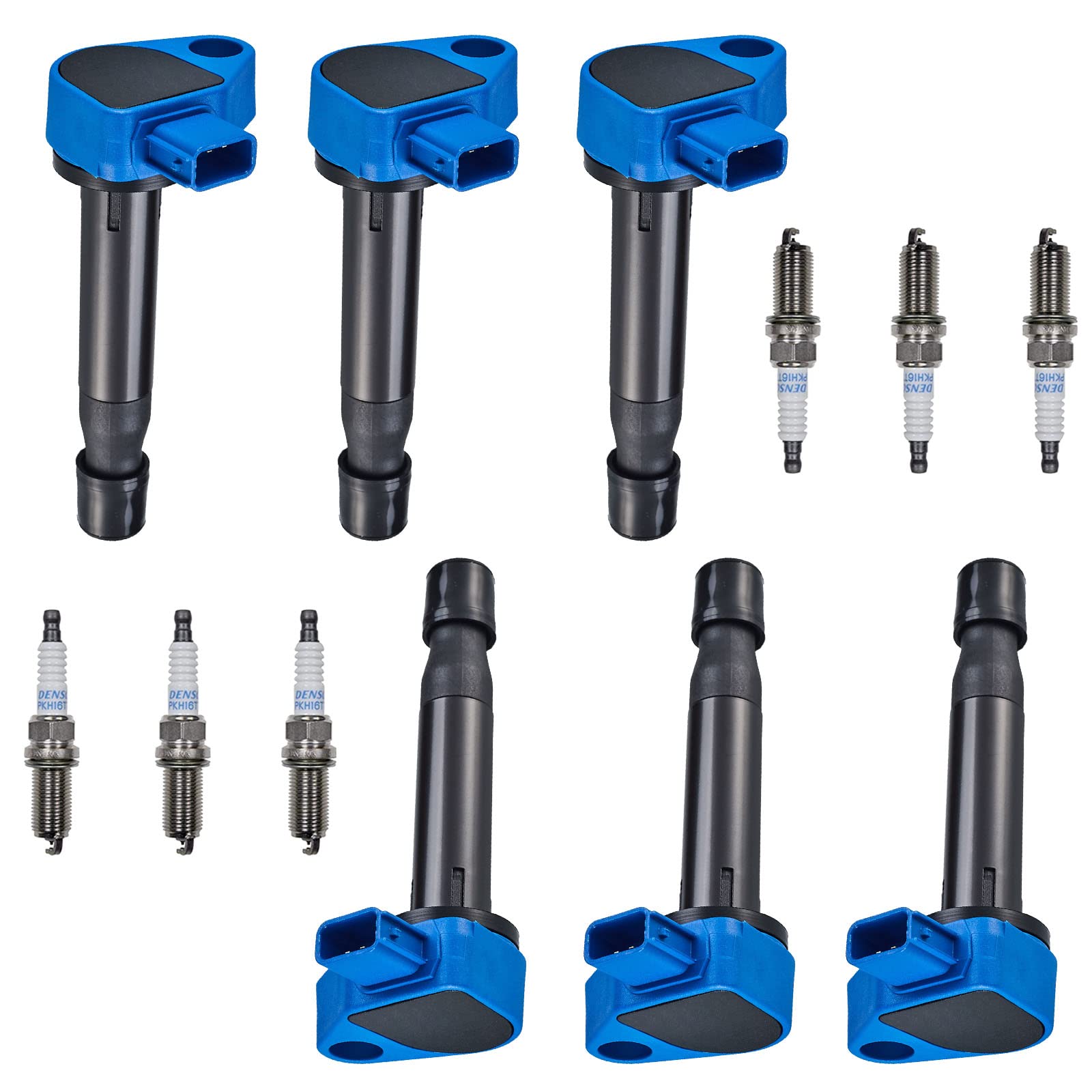 6-Piece High Performance Ignition Coil Pack & Platinum Spark Plug Set - Compatible with Honda Acura Accord RL TL 2004-2008 3.0L 3.2L 3.5L V6 Engines | Improves Engine Performance & Fuel Efficiency for Smooth Driving