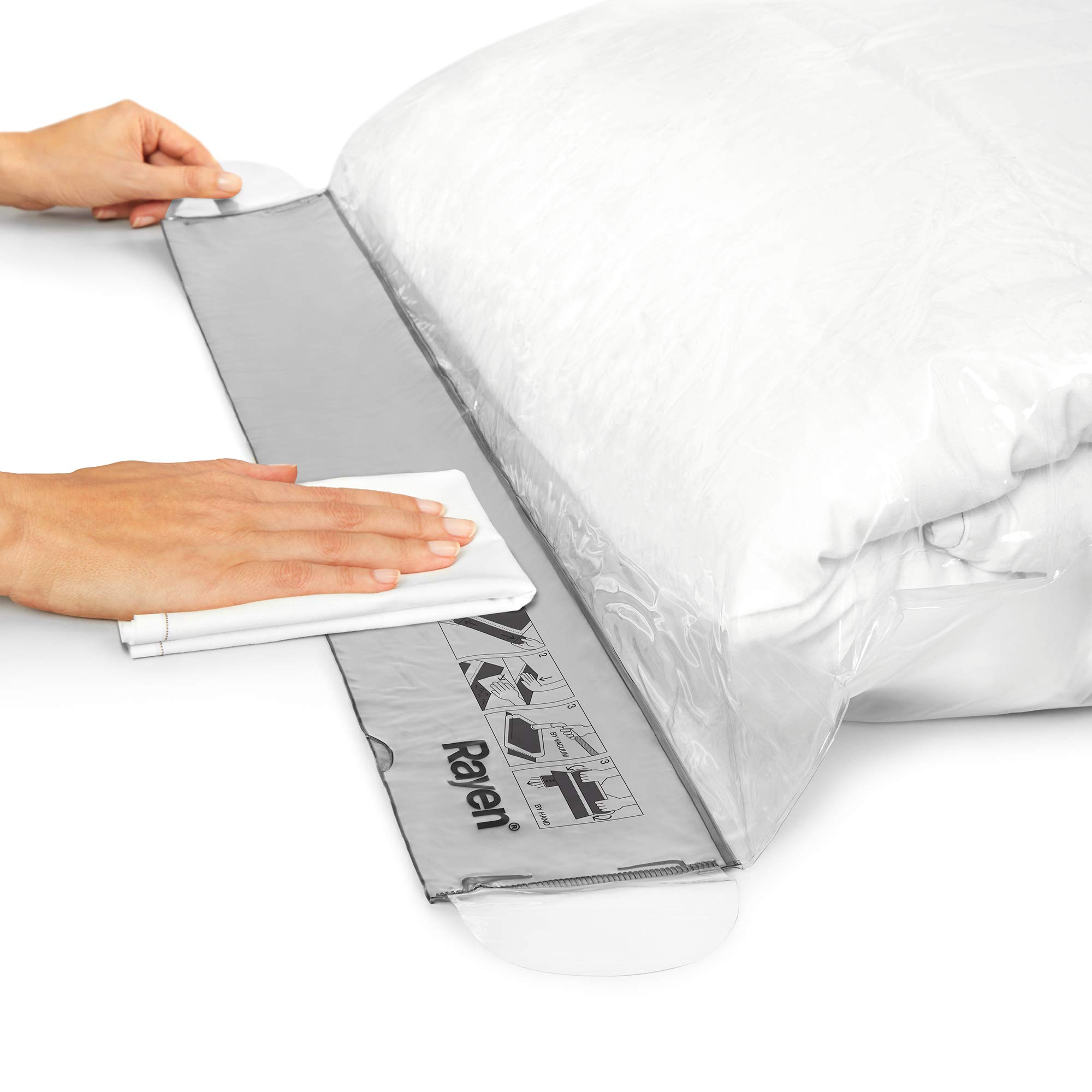 Vacuum Storage Bag 90x120cm - Translucent Grey for Travel & Clothes Organization