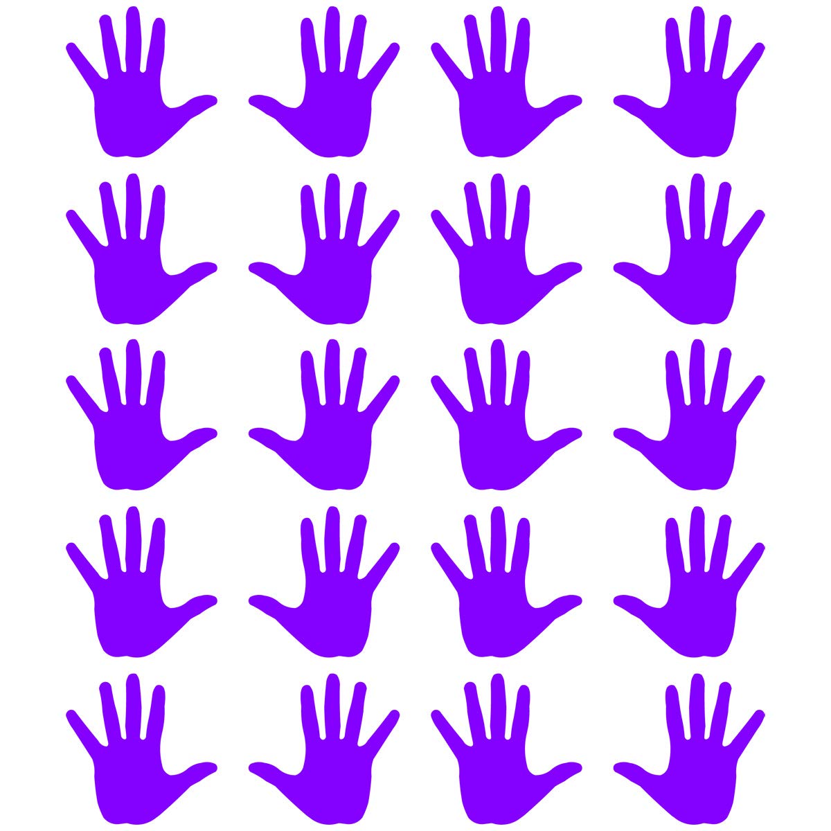 VWAQ Peel and Stick Handprint Wall Decals - 20 PCS Removable Floor & Wall Stickers for Kids Room Decor (Purple) - Perfect for Nursery, Playroom, Classroom & DIY Home Decor Projects