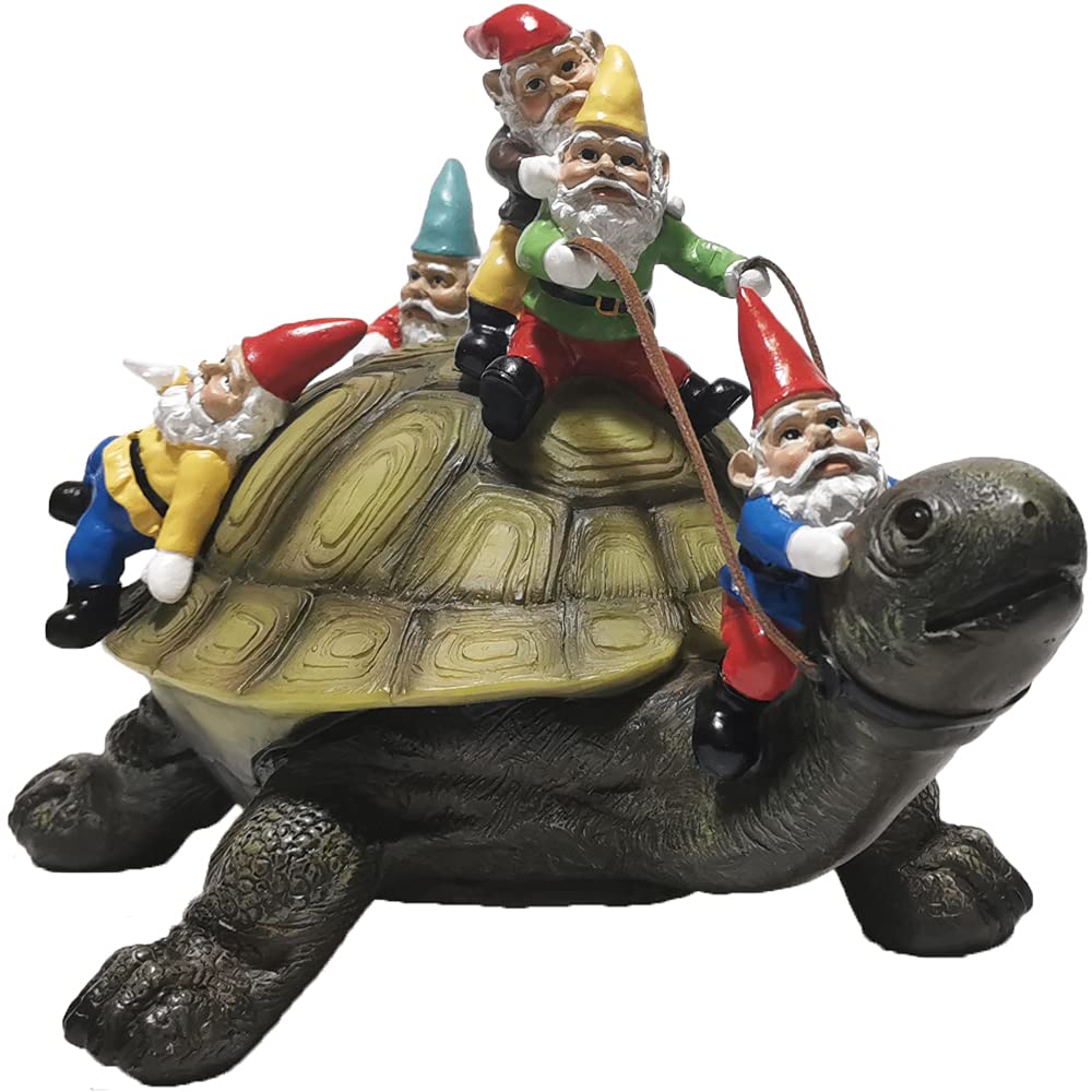 Sunthus Garden Gnome Turtle Statue - Resin Outdoor Decor for Yard, Patio & Garden - Cute Lawn Ornament for Home & Landscape Decoration
