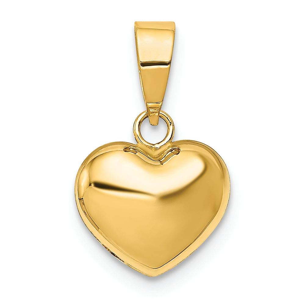 FJC Finejewelers 14K Yellow Gold Puffed Heart Charm Pendant - Elegant Jewelry Gift for Women, Perfect for Valentine's Day, Anniversary & Special Occasions