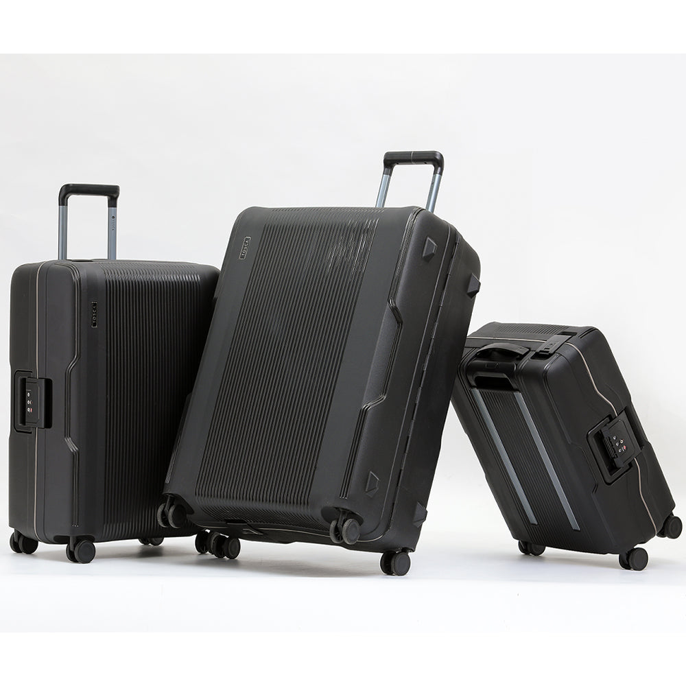 Tosca Knox 3-Piece Black Framed Luggage Set - Durable Suitcase for Travel, Business Trips & Vacations