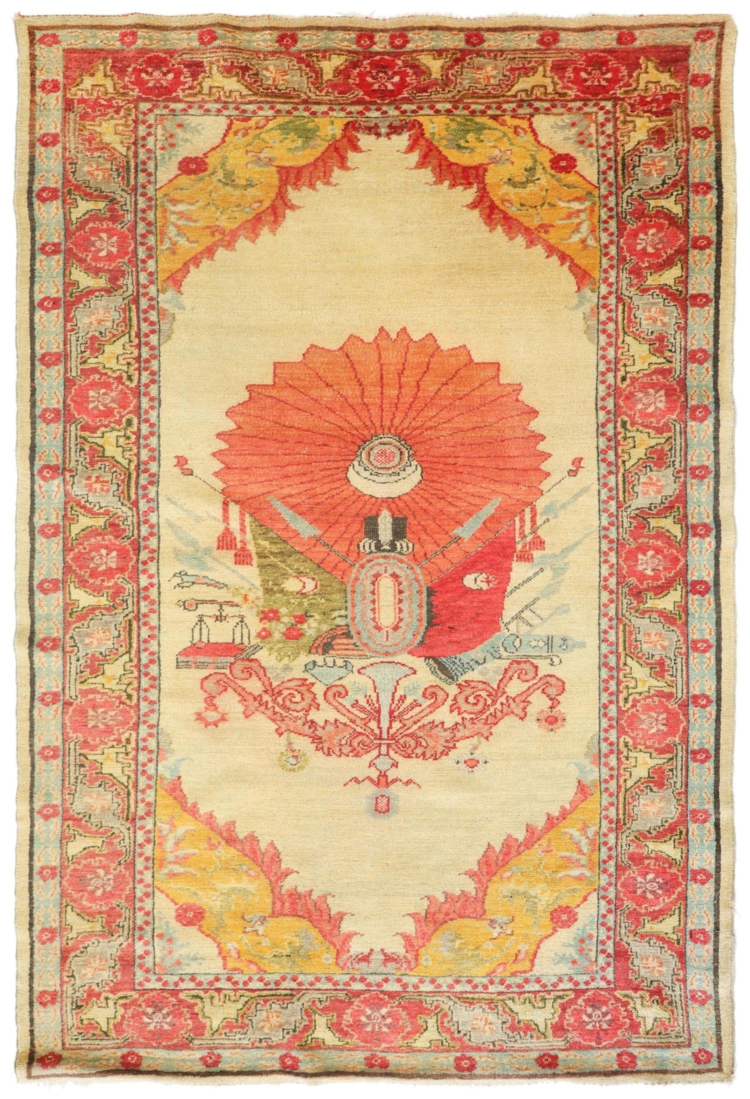 Handwoven Antique Ottoman Shield Contemporary Area Rug JF8711 - Perfect for Living Room, Bedroom, or Office Decor