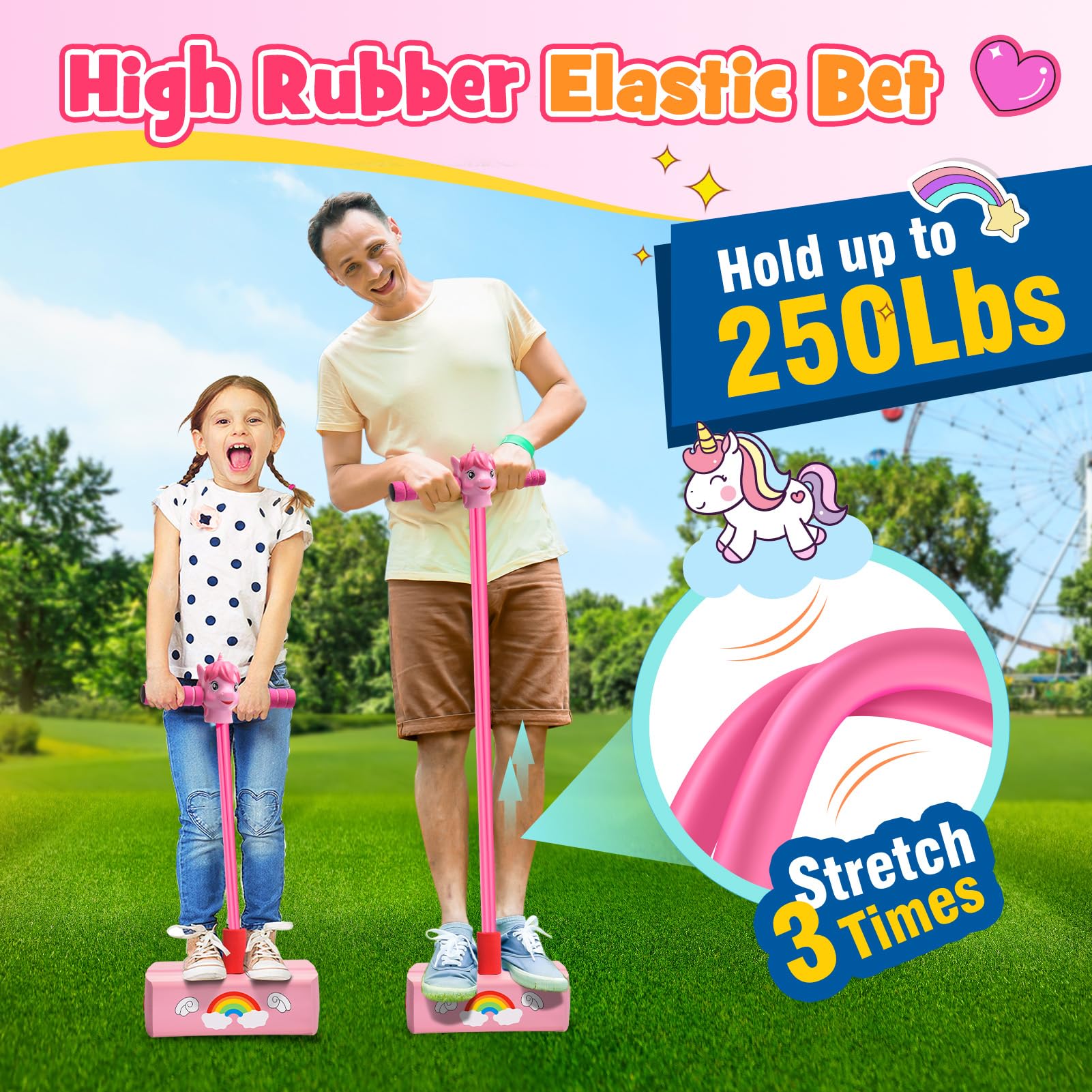 **CUUGO LET'S GO! Kids Foam Pogo Stick Jumper - Safe & Fun Outdoor/Indoor Toy for Boys & Girls Ages 3-12 | Promotes Exercise & Growth | Perfect Gift for Christmas, Birthdays & Stocking Stuffers | Great for Playtime, Backyard Fun & Active Kids**