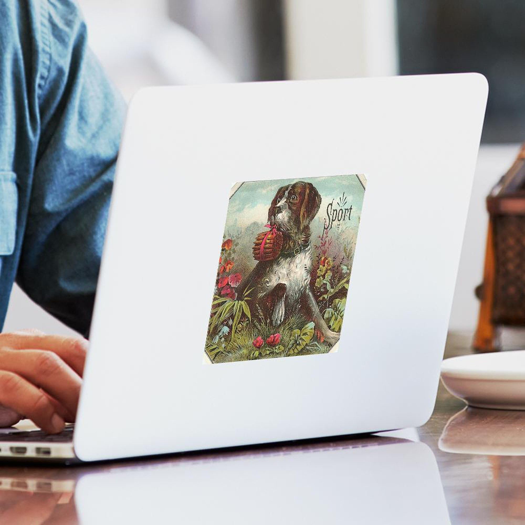 Sport Dog with Cigars Square Sticker - 3x3 Inch Bumper Decal for Cars, Laptops & Water Bottles - Funny Car Accessories & Unique Gift Ideas