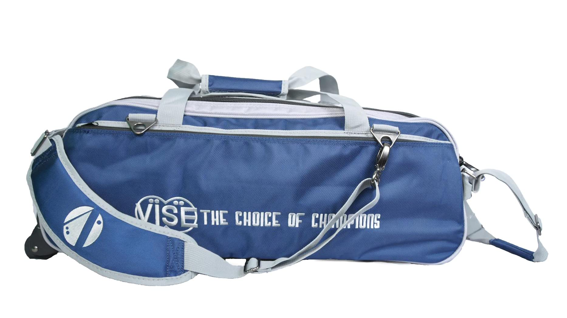 Vise Clear Top 3 Ball Tote Roller Bowling Bag - Navy & Silver - Perfect for League Play & Tournament Travel
