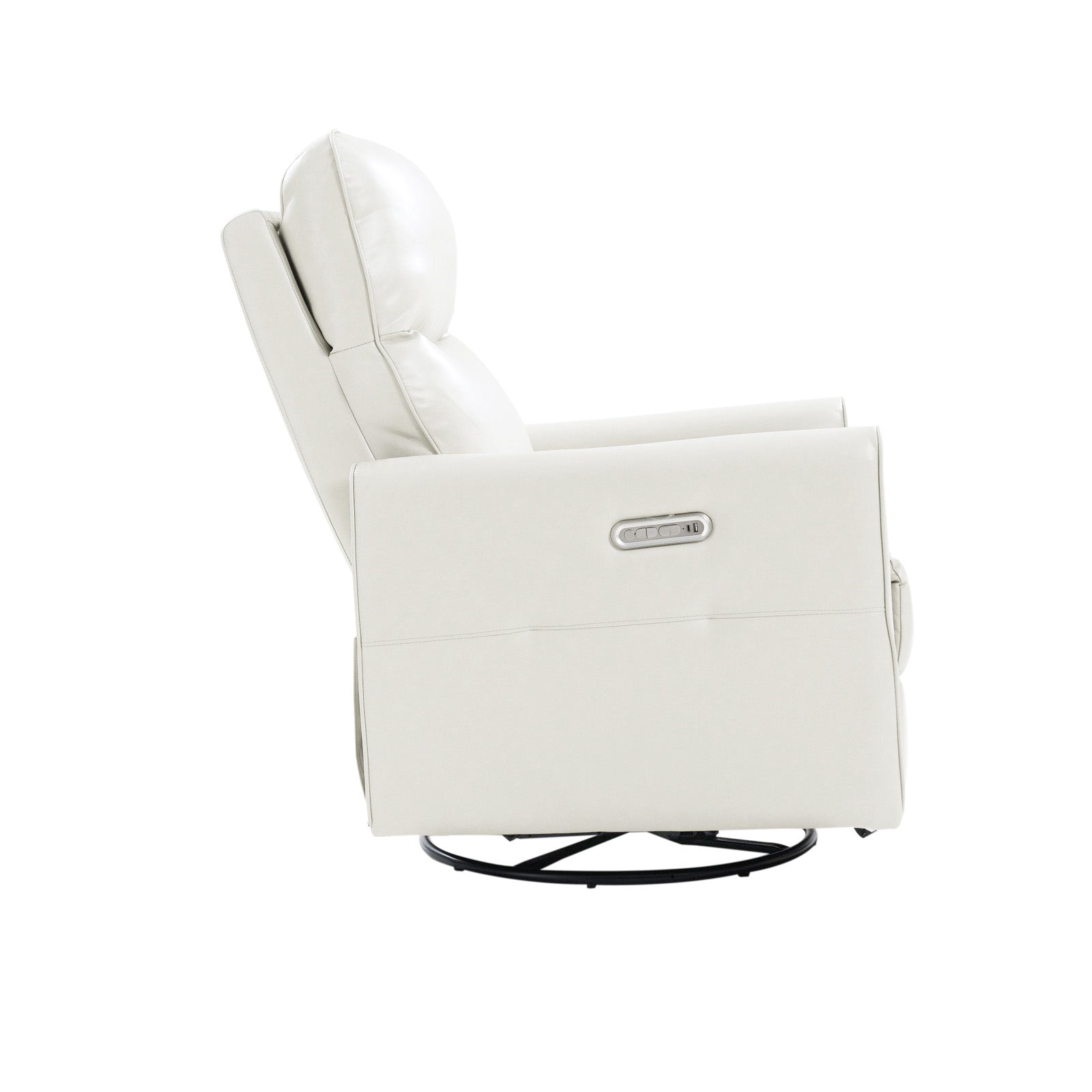 Modern Faux Leather Power Swivel Recliner Chair with USB Charging & Adjustable LED Reading Lamp - Perfect for Home Theater, Living Room & Office Relaxation