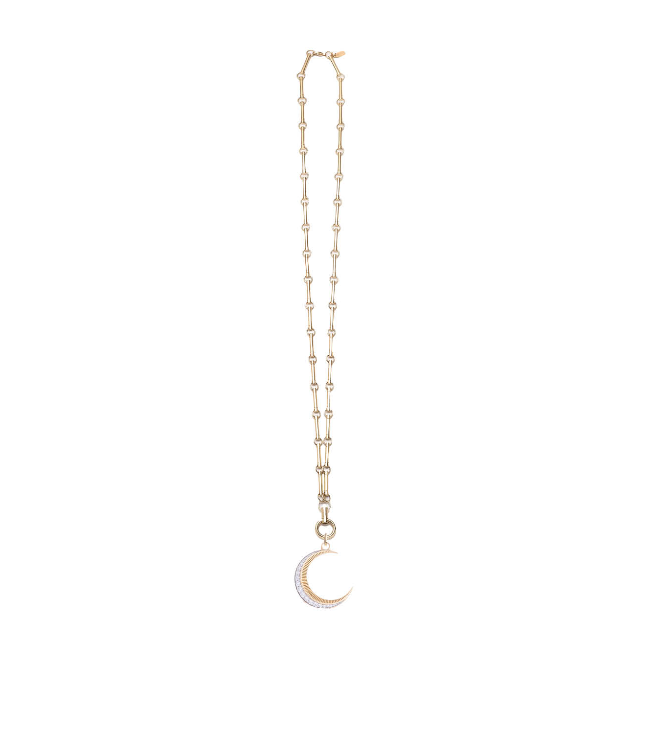 Element Chain Crescent Story Necklace - Elegant Moon Pendant Jewelry for Women, Perfect for Date Nights, Parties & Special Occasions