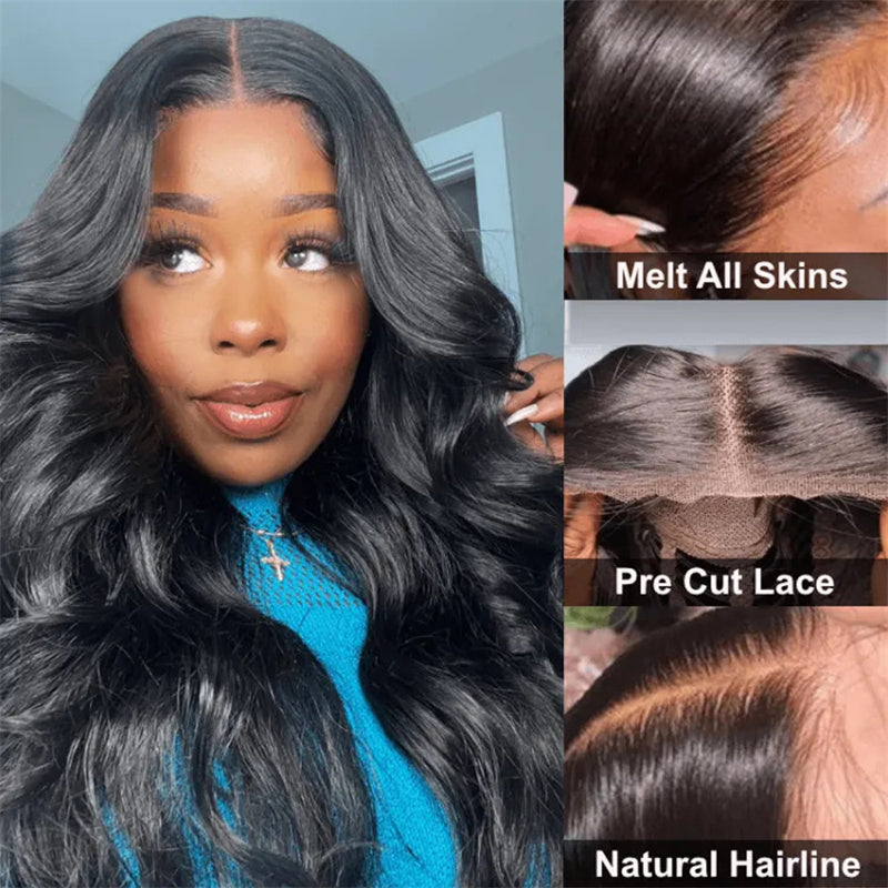 Eullair Wear Go Glueless Wig - Body Wave 6x4 5x5 Lace Wig with Pre Cut Lace & Pre Plucked Hairline - Beginner Friendly 3D Elastic Dome Cap - Perfect for Daily Wear, Cosplay, and Special Occasions