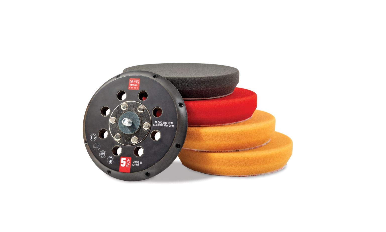 Griot's Garage 10515 5-Inch Random Orbital Polisher Conversion Kit - Perfect for Car Detailing, Paint Correction & Wax Application