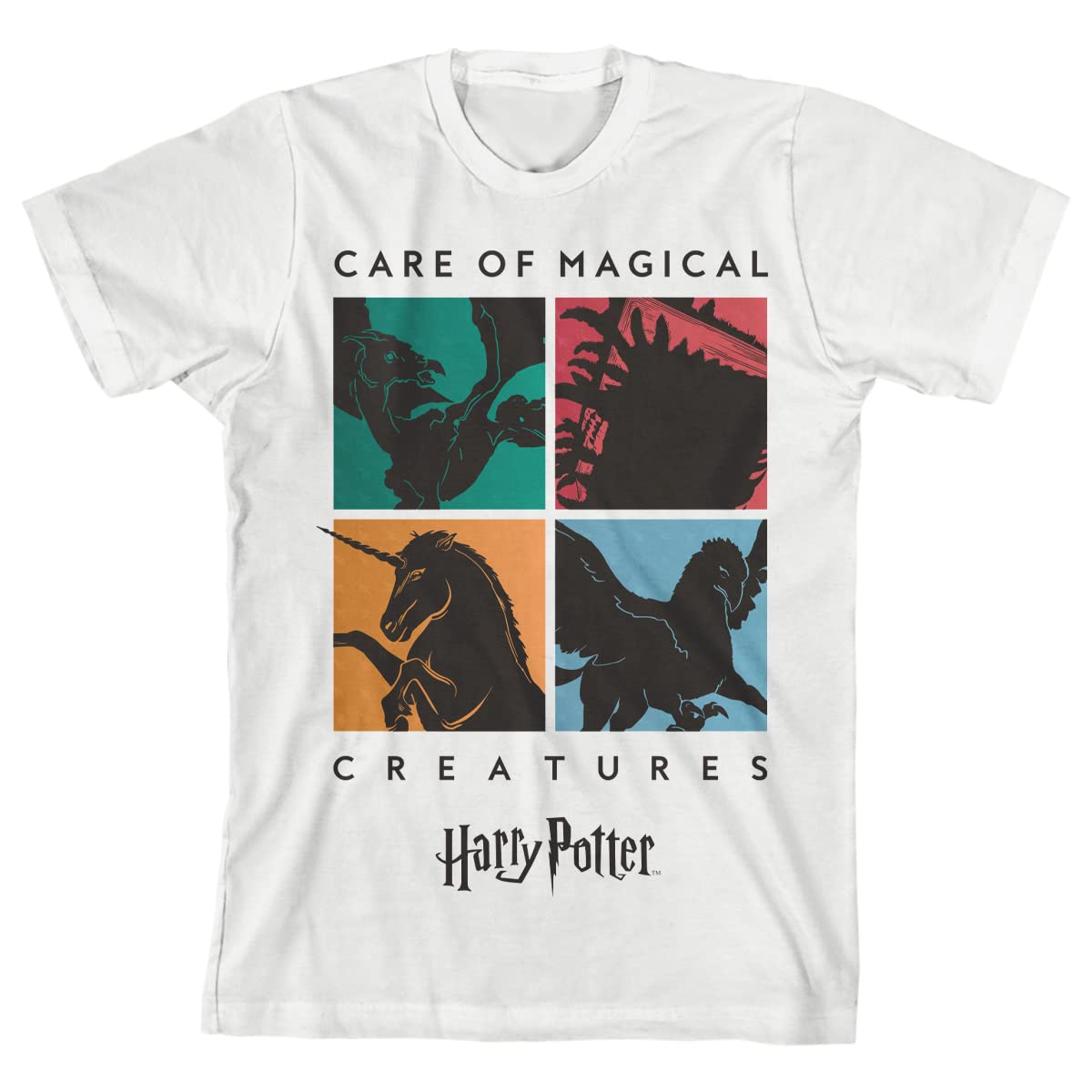 Harry Potter Care of Magical Creatures T-Shirt for Boys - White Short Sleeve Tee (Toddler to Youth Sizes) - Perfect for School, Parties & Harry Potter Themed Events