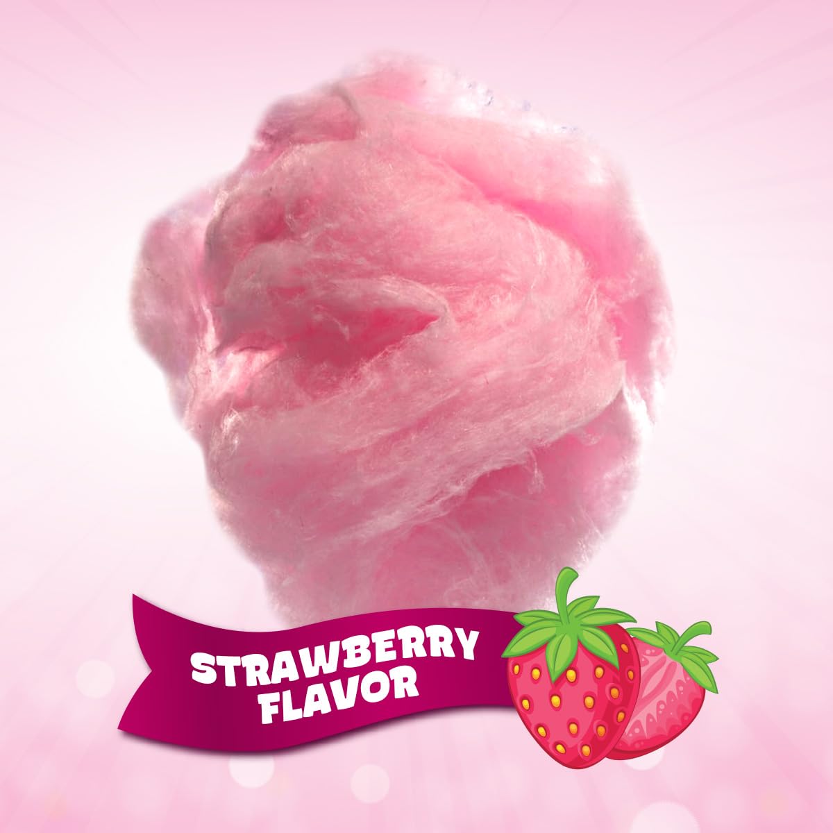 10 Pack Mini Cotton Candy Bags - Strawberry Flavor, 0.42oz Each, Individually Wrapped Pink Kosher Candy for Parties, Favors & Events - Perfect for Birthday Celebrations, Baby Showers and Carnival Treats