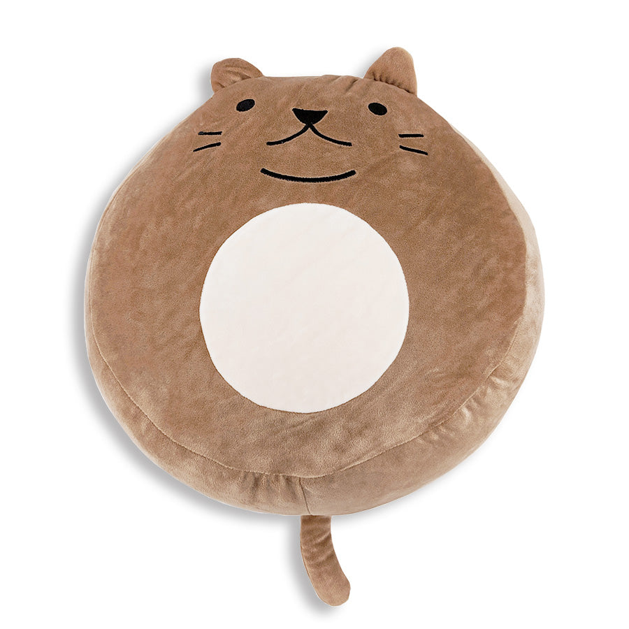 Soft & Cute Squishy Polyester Cat Pillow with Tail & Ears - Purr cilla The Cat Plush Toy for Kids & Adults - Perfect for Bedroom Decor, Couch Cuddling & Stress Relief